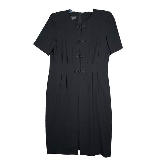 Debra Michaels Dress Women 12 Black Neutral Minimalist Business Party Vintage - Picture 1 of 9